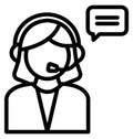 Mobile Call center Isolated Vector Icon which can easily modify or edit Royalty Free Stock Photo