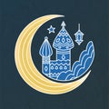 Holy islam muslim islamic arabic ramadan religion vector