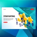 modern futuristic template concept build stars rating word concept people talking vector illustration, can use for, landing page,