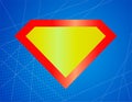 Superhero strong famous shiny icon, symbol, element, sign. Shield, emblem superman.