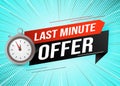 Last minute offer watch countdown Banner design template for marketing. Last chance promotion or retail. background banner poster Royalty Free Stock Photo