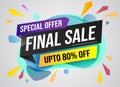 Special offer final sale tag. Banner design template for marketing. Special offer promotion or retail. background banner modern gr Royalty Free Stock Photo