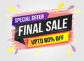 Special offer final sale tag. Banner design template for marketing. Special offer promotion or retail. background banner modern gr Royalty Free Stock Photo