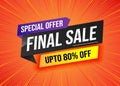 Special offer final sale tag. Banner design template for marketing. Special offer promotion or retail. background banner modern gr Royalty Free Stock Photo