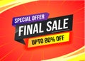 Special offer final sale tag. Banner design template for marketing. Special offer promotion or retail. background banner modern gr Royalty Free Stock Photo