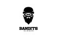 Bandits head face simple luxury logo icon design vector isolated background