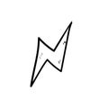 Lightning doodle icon vector simple