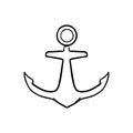 Anchor doodle icon vector hand draw