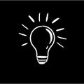 Representation of an idea or inspiration with incandescent light bulb doodle icon vector