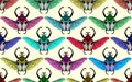Seamless pattern with goliath beetle. Vector Royalty Free Stock Photo