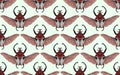 Seamless pattern with goliath beetle. Vector Royalty Free Stock Photo