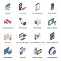 Home Security Isometric Icons Royalty Free Stock Photo