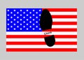 China versus USA. Sole on flag.