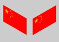 China flag. Isometric. Set.