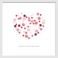 Valentine`s day background with Random circle dot style in red-tone, vector, flyer, invitation, posters, brochure, banners. Royalty Free Stock Photo
