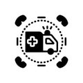 Black solid icon for emergencies , medical and rescue