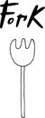 Fork typography composition. Design element for prints, posters, advertising.