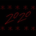 2020 text design red color, Collection of Happy New Year and happy holidays