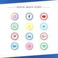 Modern Popular Social Media Icon Set