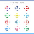 Modern Flat Social Media Icon Pack