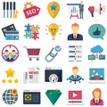 Web and SEO Vector Icons set every single icon you can easily modify or edit Royalty Free Stock Photo