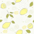 Seamless Pattern with cute lemons.