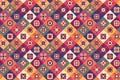 Seamless geometric pattern with square colorful tiles for fabric design or gift paper, wrapping print. Abstract composition of p Royalty Free Stock Photo