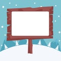 Merry Christmas wooden sign card Royalty Free Stock Photo