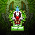 Crazy clown esport mascot logo design Royalty Free Stock Photo