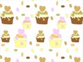 Sweet cakes. Candies on a colored background. Holiday for the sweet tooth