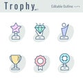 Trophy, Award icon, Medal, Success, Achievement, First place, Leadership, Perfection, Championship, Editable stroke