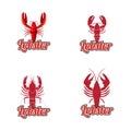 Set of seafood lobster logo design vector Royalty Free Stock Photo