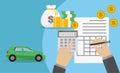 Loan to buy a car. The bank calculates the in installment payment for car purchases