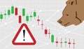 Bearish symbols on stock market.forex or commodity charts.the stock market down tune