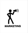 Marketing icon,man with mega phone flat icon,vector best illustration design icon. Royalty Free Stock Photo