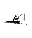 Fishing icon,man on sheep icon,best illustration design icon.