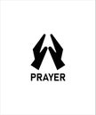 Prayer icon,two hand flat design icon,god prayer icon.