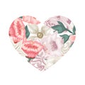 Heart shaped flowers valentine`s love card