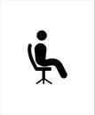 Man siting on chair flat design icon,vector best illustration design icon.