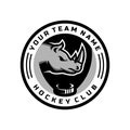 Rhino head logo for the Hockey team logo. vector illustration