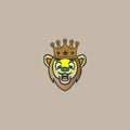 king lion vector illustration logo Royalty Free Stock Photo