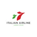 Italian flag color airline logo template