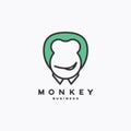 Animal icon, mascot, Monkey business logo template Royalty Free Stock Photo