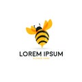 Cute chubby bee logo template vector Royalty Free Stock Photo