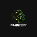 Modern brain neuro connection tech logo template