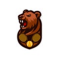 Bear head mascot logo for the Tennis team logo