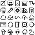 Digital Products Bold Outline Vector Icons set every single icon can easily modify or edit