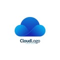 Modern stylish blue gradient cloud logo icon