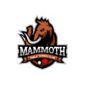 Mammoth head mascot logo for the Table Tennis team logo.