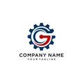 Letter G Gear Engineer Logo Design Template Element